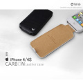 【zenus】(iphone4/4s ケース) Carbon Leather Folderアイフォンケース[本革]