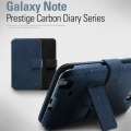 (Galaxy Note ケース)★GALAXY Note SC-05Dケース★ Prestige Carbon Diary●100％本革●スタンド付　手帳タイプ