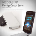 Zenus MEDIAS PP N-01D ケース Prestige Carbon 本牛革