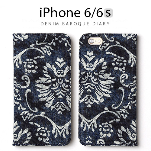 iPhone6s ケース 手帳型 ZENUS Denim Baroque Diary（ゼヌス デニム 